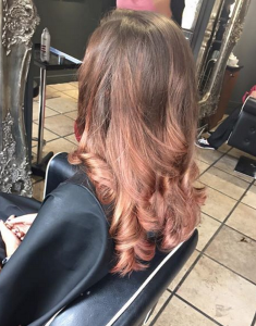 rose-gold-hair-colours at zigzag hair salons in milton keynes, towcester, newport pagnell, westcroft