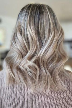 Best blonde balayage mid length - 1